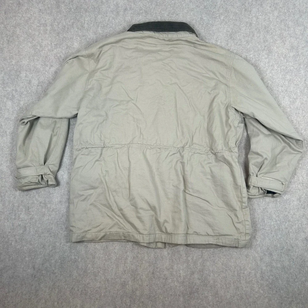 Trademark Sportswear Barn Jacket Mens Size M Tan Plaid Lined Corduroy Collar